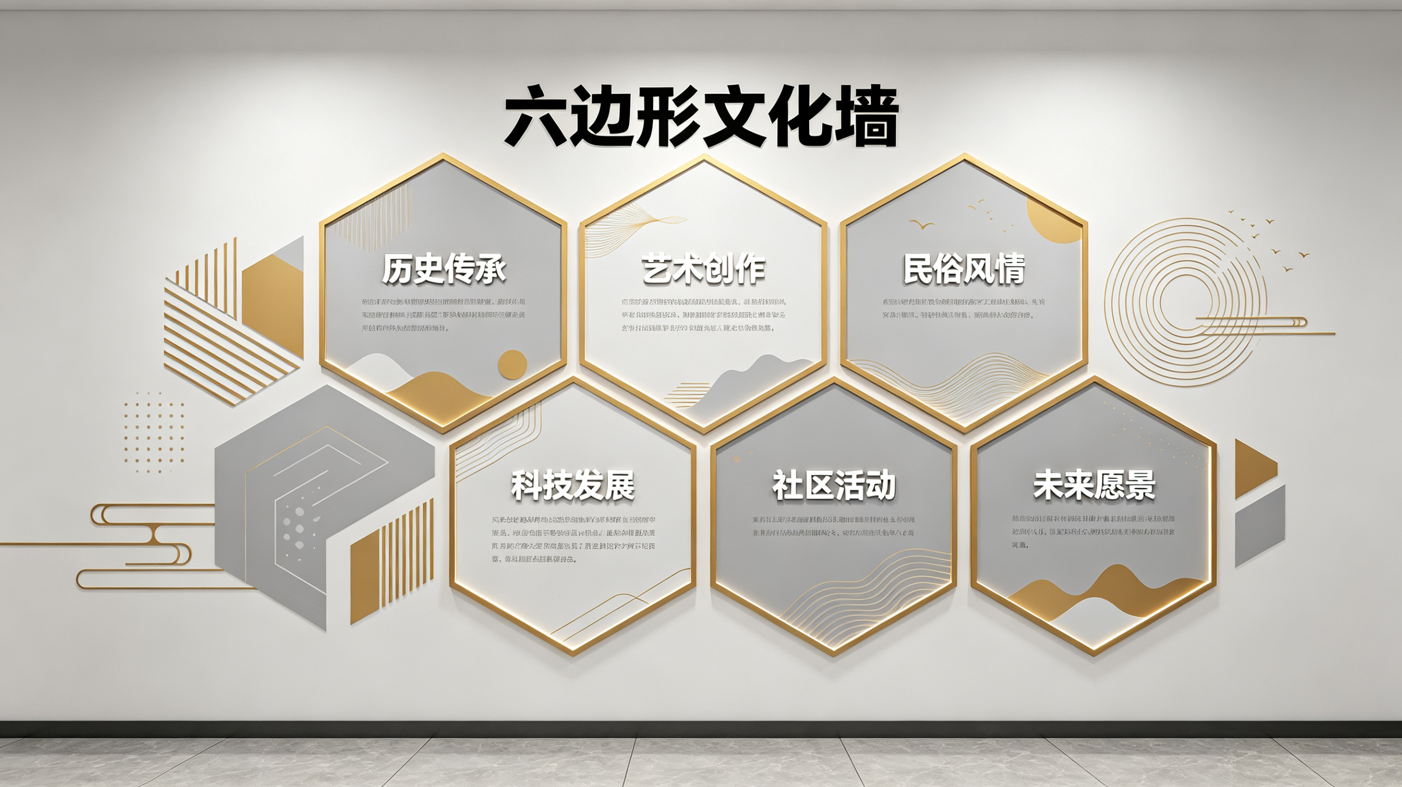 云龙企业文化墙 | 六边形信息美学
